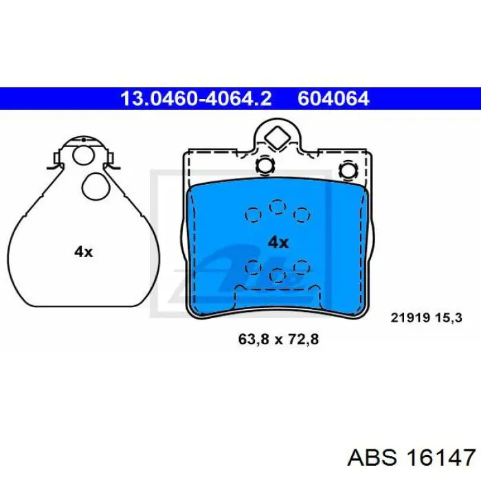 Тормозные диски 16147 ABS