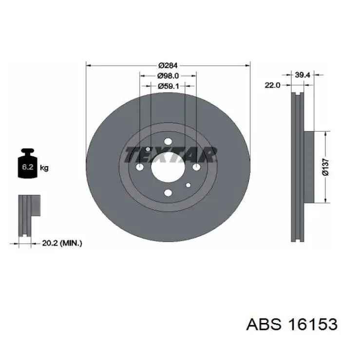 Купить 16153 ABS Ротор тормозной
