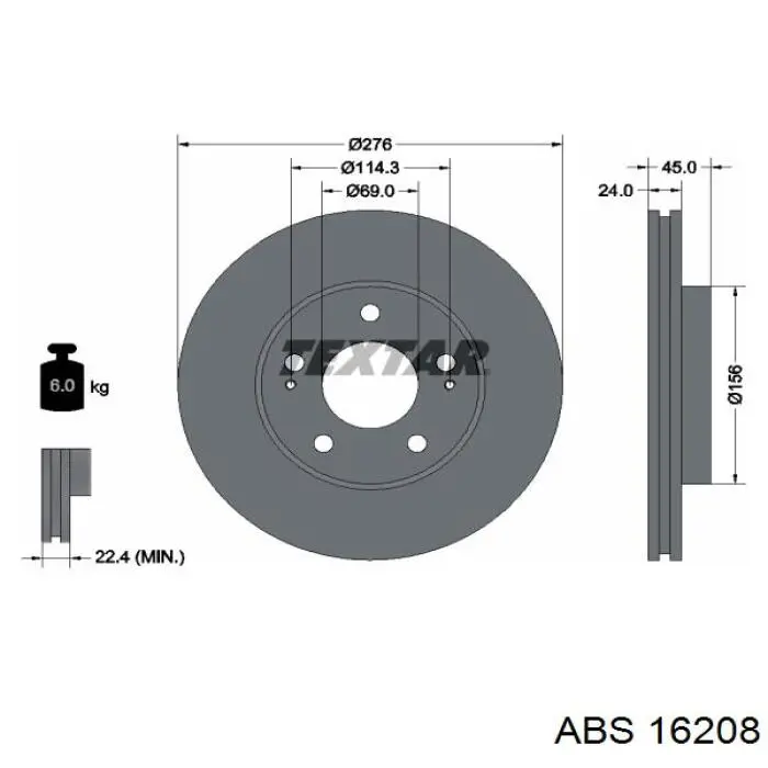 Купить 16208 ABS Ротор тормозной