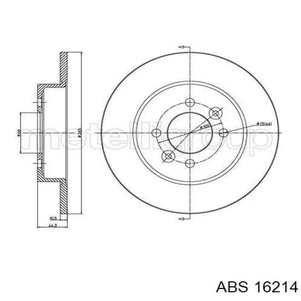 16214 ABS диск тормозной задний