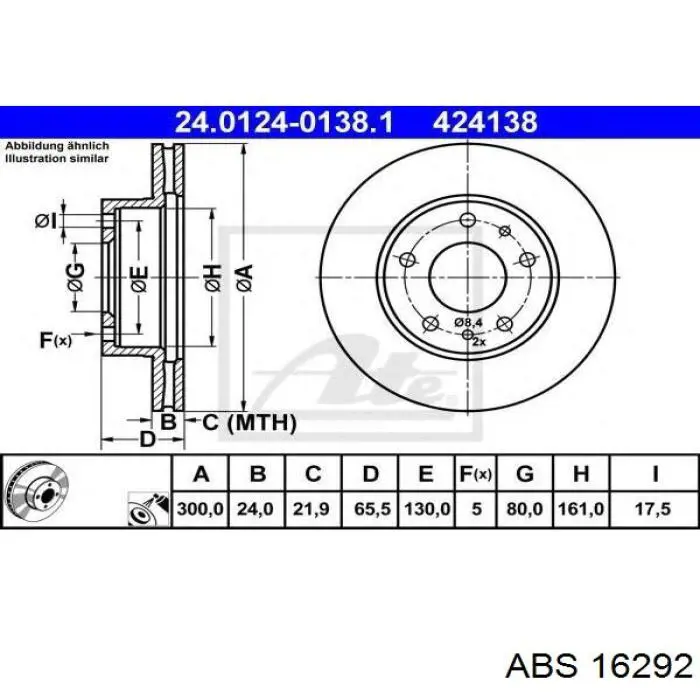 Купить 16292 ABS Ротор тормозной