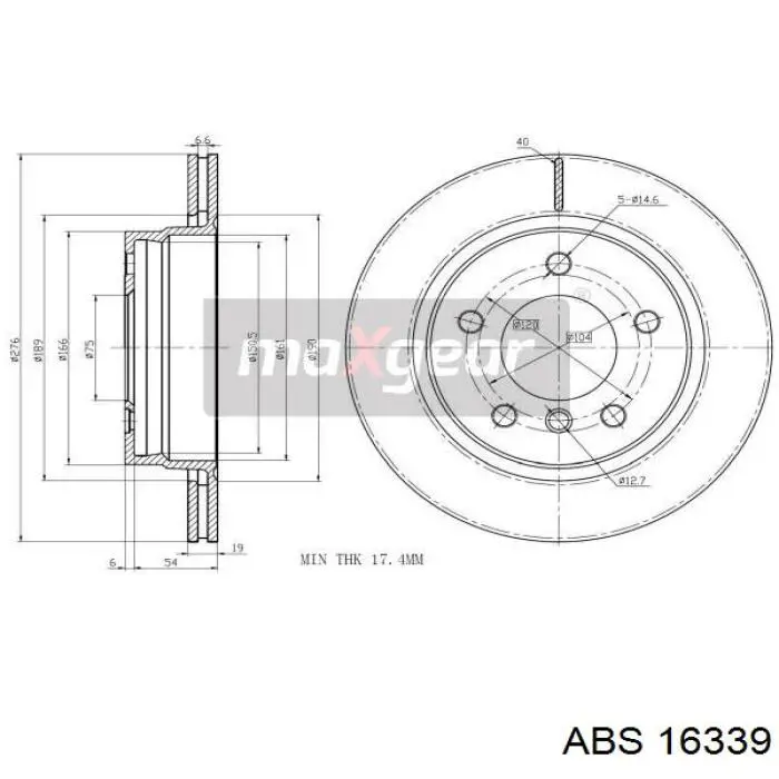 Задний тормозной диск ABS 16339 цена, от 30.48 USD