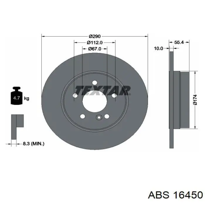 Купить 16450 ABS Диск тормозной задний