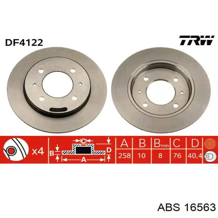 Задний тормозной диск ABS 16563 цена, от 23.71 USD