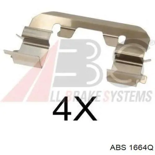 Комплект пружинок крепления дисковых колодок, передних ABS 1664Q цена, от 5.89 USD