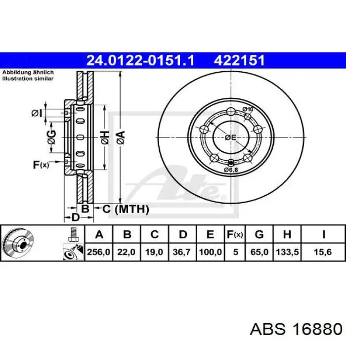 Купить 16880 ABS Ротор тормозной