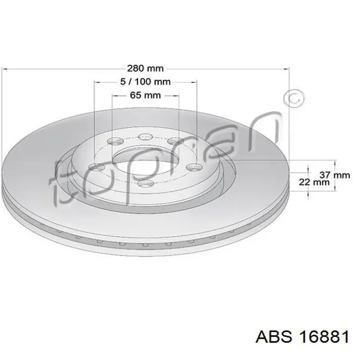 Тормоз дисковый передний ABS 16881 цена, от 28.31 USD