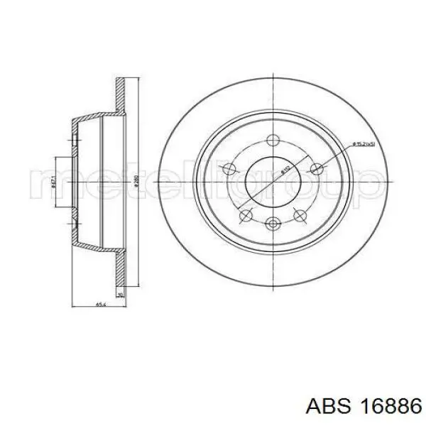 Тормозные диски 16886 ABS