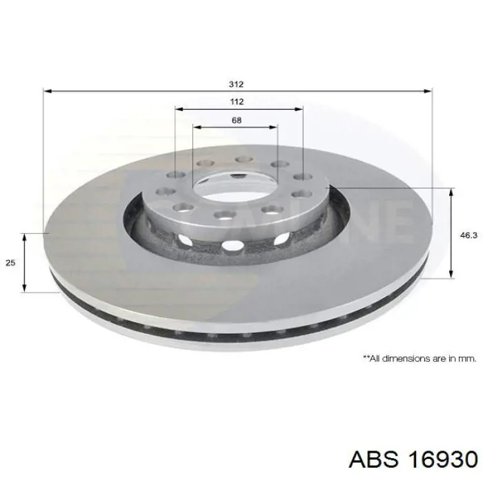 16930 ABS передние тормозные диски