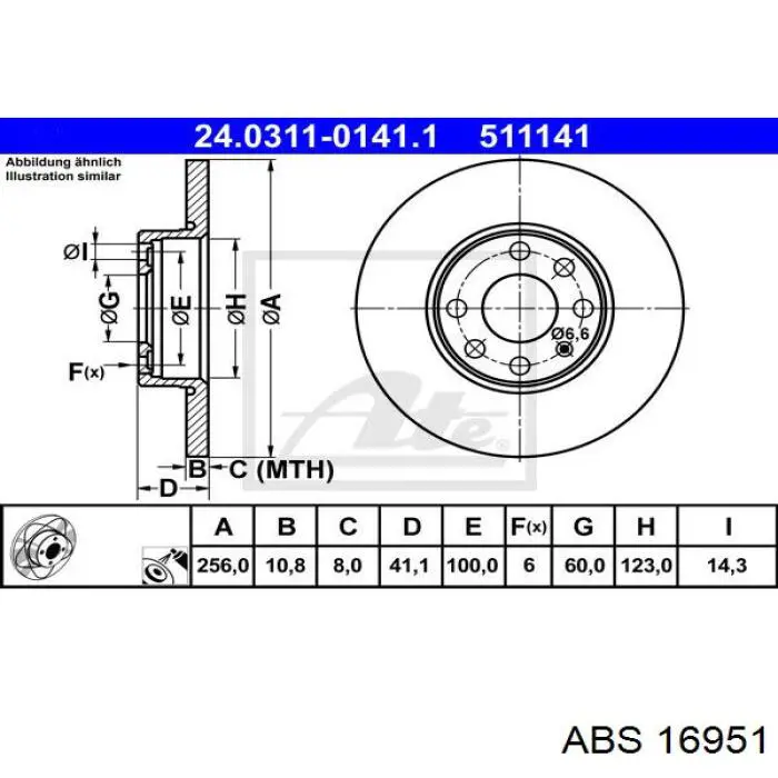 Купить 16951 ABS Ротор тормозной