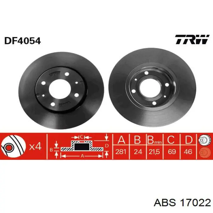 Купить 17022 ABS Ротор тормозной