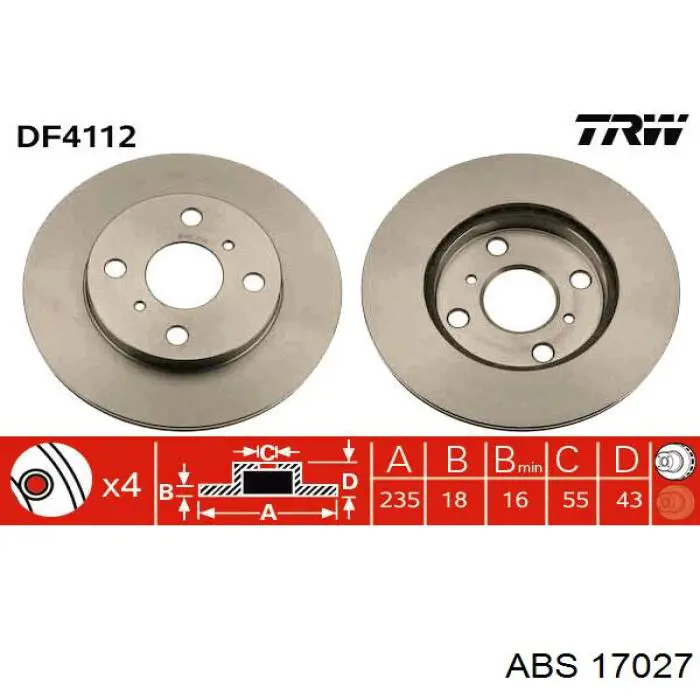 Купить 17027 ABS Ротор тормозной