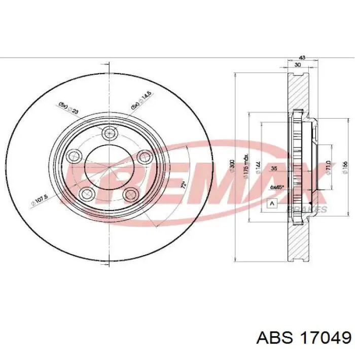 Купить 17049 ABS Ротор тормозной