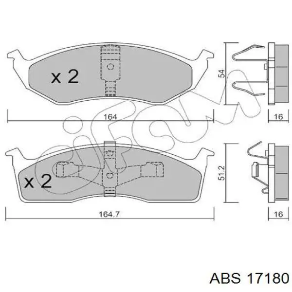 Передние тормозные диски 17180 ABS