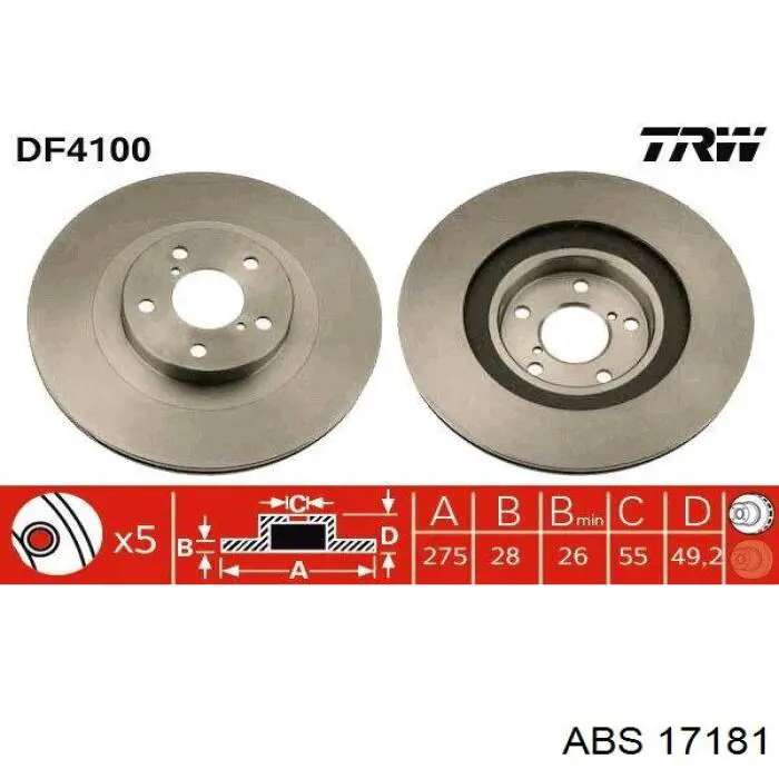 Купить 17181 ABS Ротор тормозной
