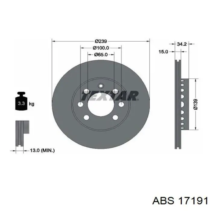 Купить 17191 ABS Ротор тормозной