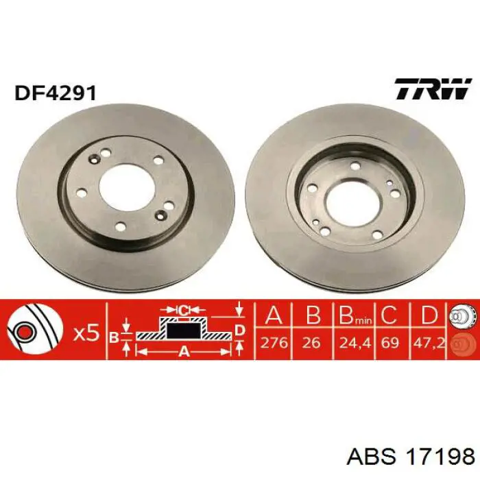 Купить 17198 ABS Ротор тормозной