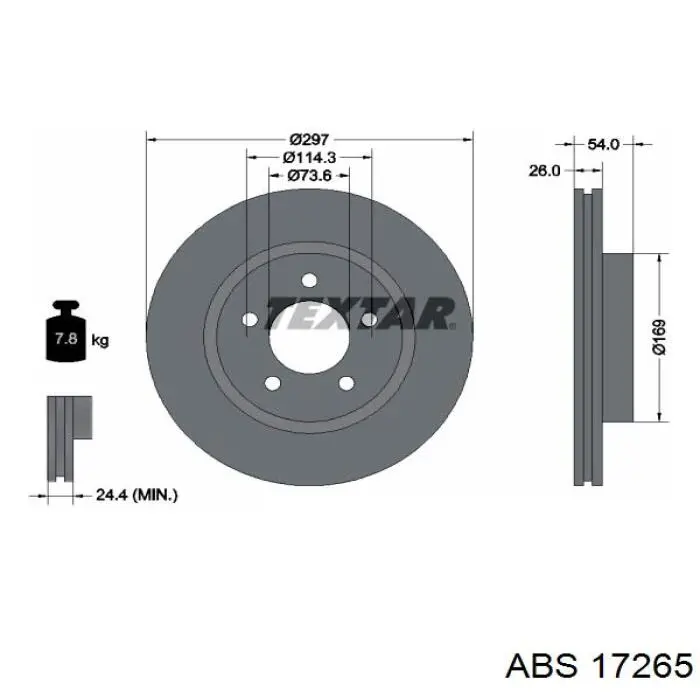 Тормоз дисковый передний ABS 17265 цена, от 54.29 USD