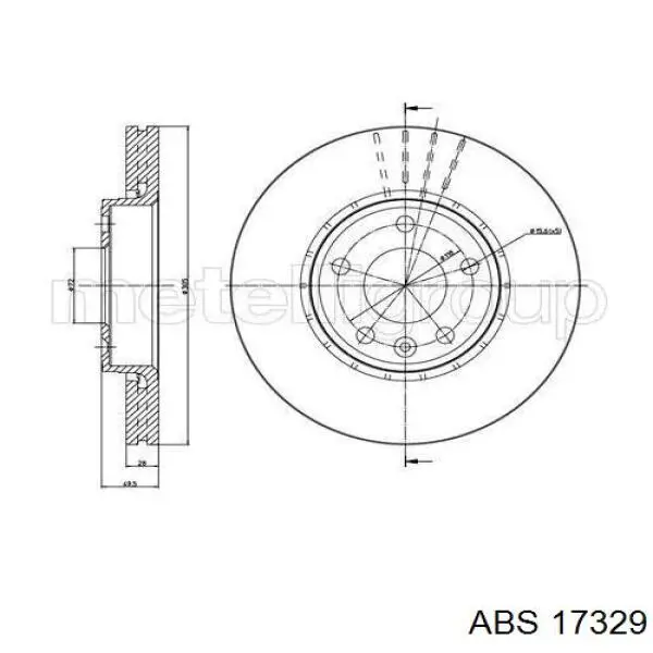 Тормоз дисковый передний ABS 17329 цена, от 46.06 USD