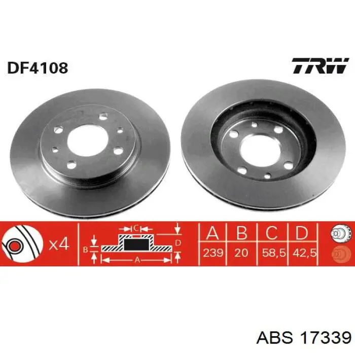 Купить 17339 ABS Ротор тормозной