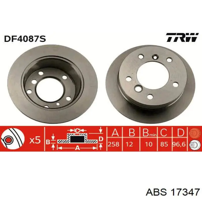 Задний тормозной диск ABS 17347 цена, от 40.29 USD