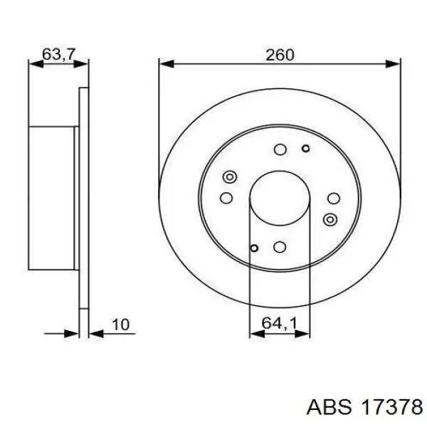 17378 ABS диск тормозной задний