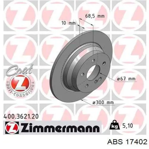 Купить 17402 ABS Диск тормозной задний