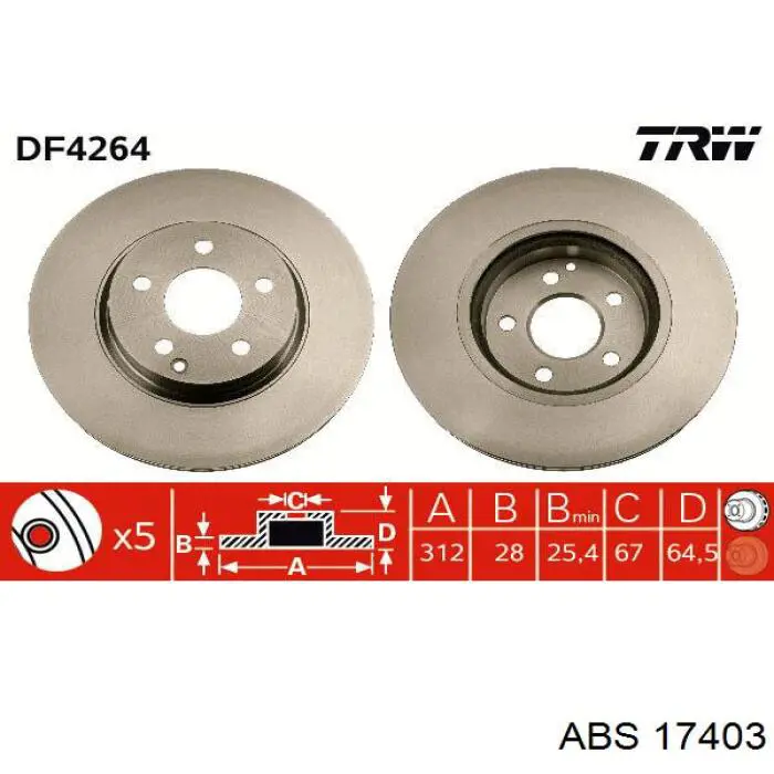 Купить 17403 ABS Ротор тормозной