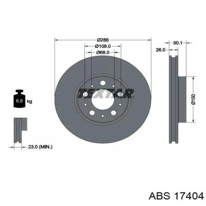 Купить 17404 ABS Ротор тормозной