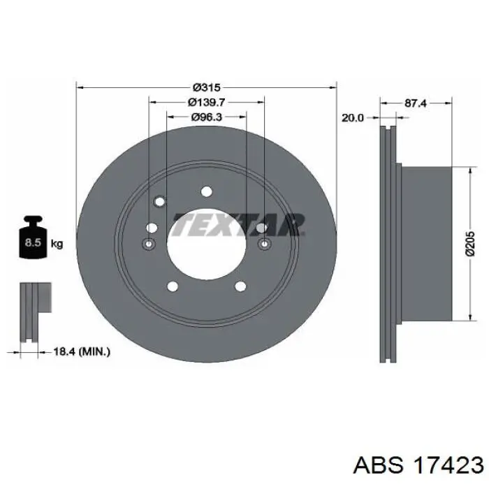 Задний тормозной диск ABS 17423 цена, от 49.79 USD