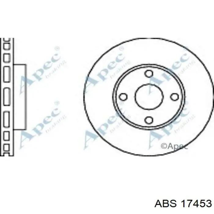 Передние тормозные диски 17453 ABS
