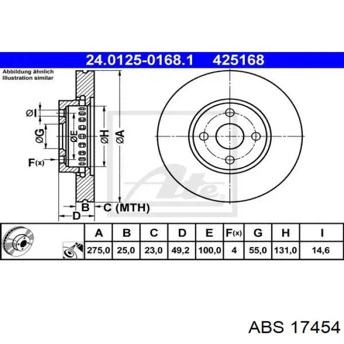 Купить 17454 ABS Ротор тормозной