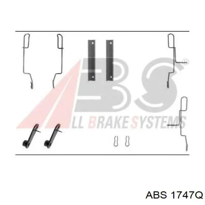 Комплект пружинок крепления дисковых колодок, передних ABS 1747Q цена, от 4.96 USD