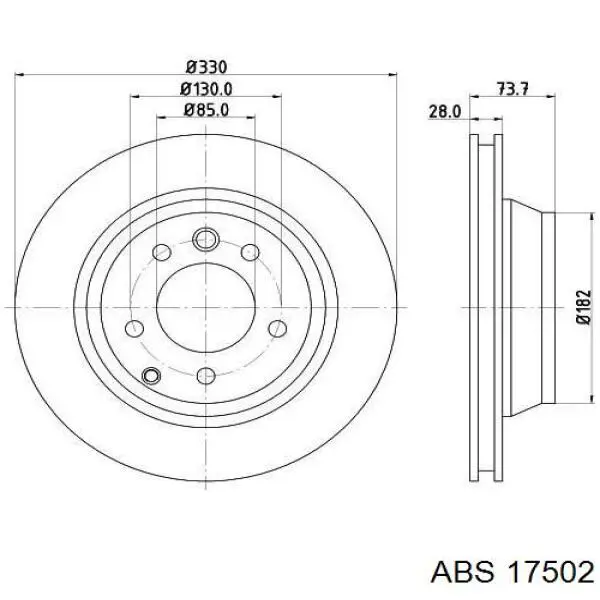 Купить 17502 ABS Диск тормозной задний