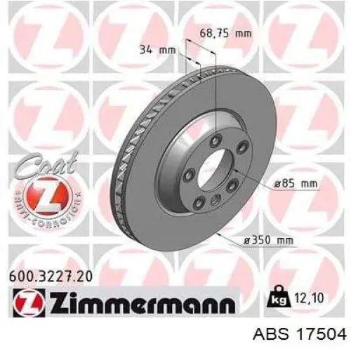 Купить 17504 ABS Ротор тормозной