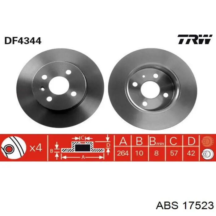 Задний тормозной диск ABS 17523 цена, от 25.96 USD
