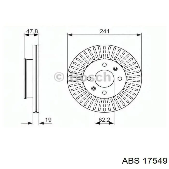 Передние тормозные диски 17549 ABS