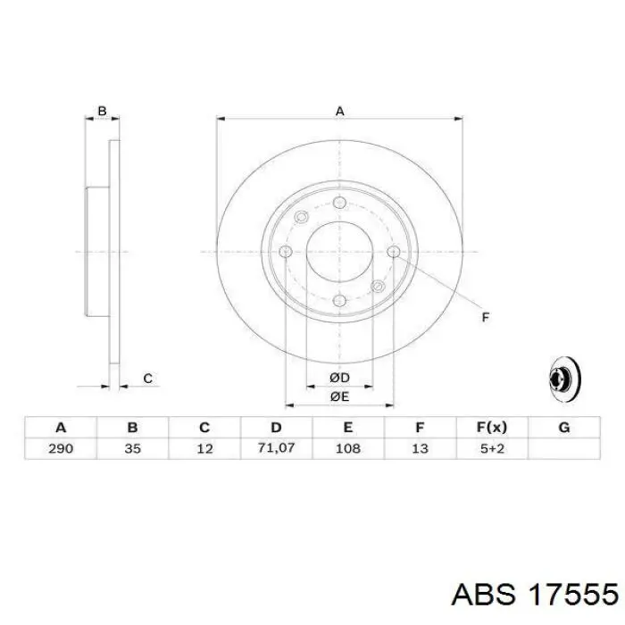 Купить 17555 ABS Диск тормозной задний