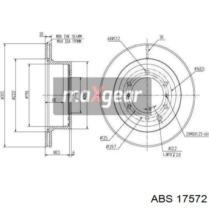 Тормозные диски 17572 ABS