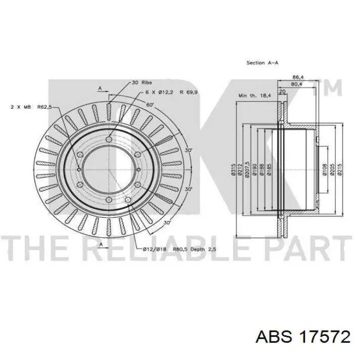 17572 ABS Дисковый тормоз