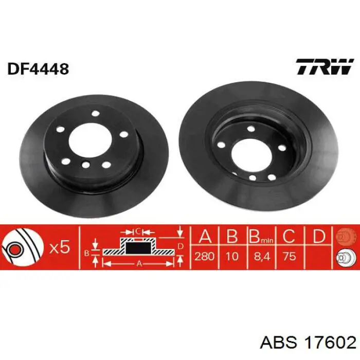 Тормозные диски 17602 ABS