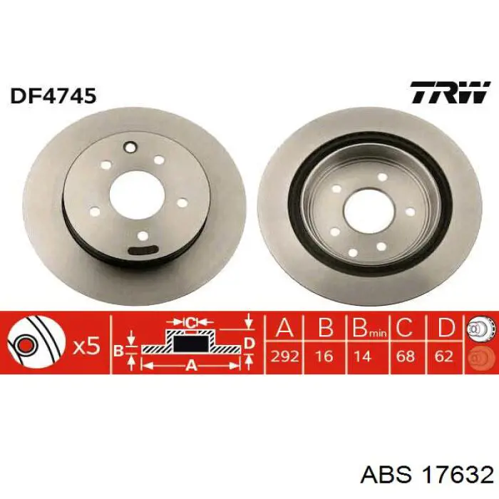 17632 ABS диск тормозной задний