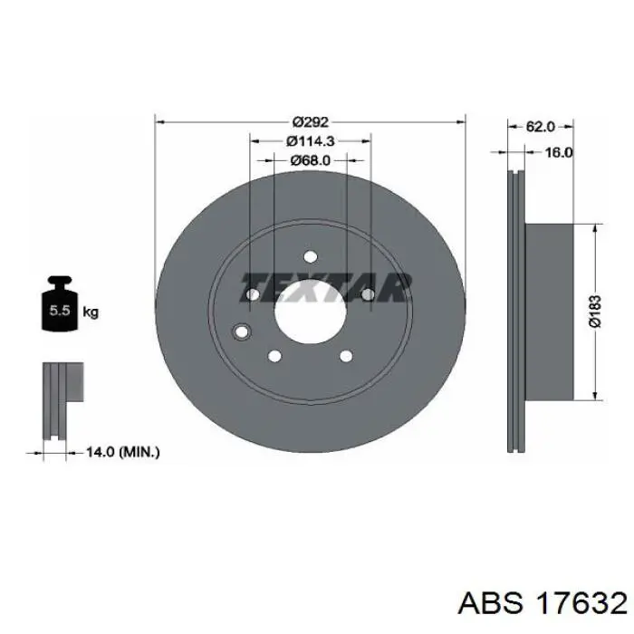 Купить 17632 ABS Диск тормозной задний
