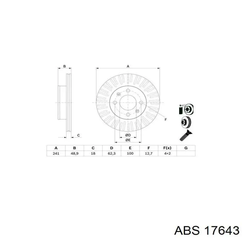 Купить 17643 ABS Ротор тормозной
