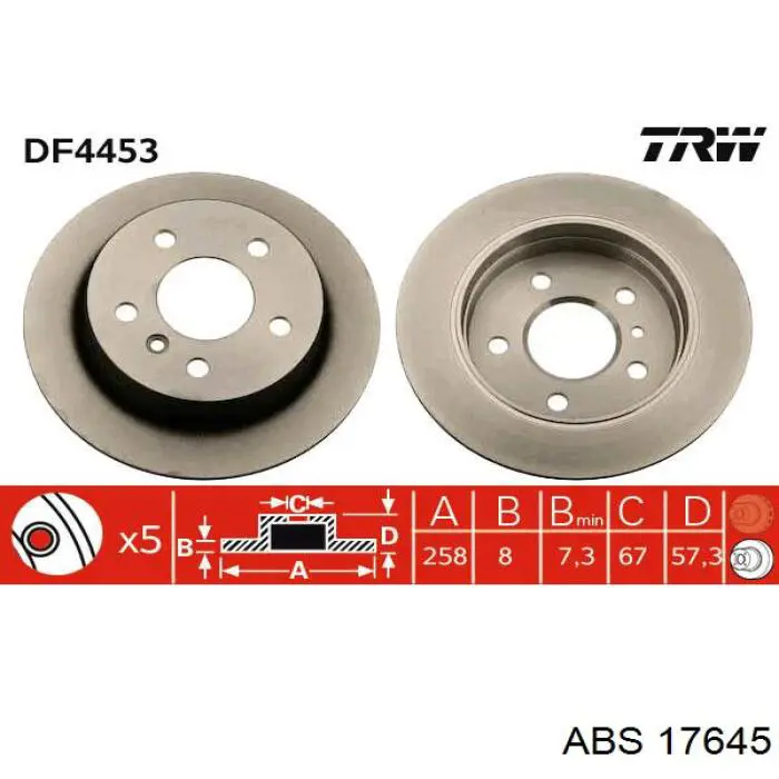 Тормозные диски 17645 ABS