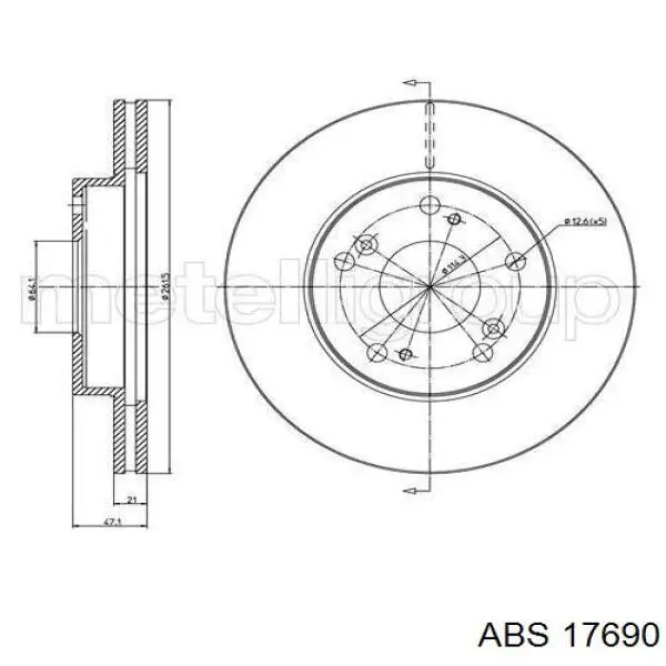 Передние тормозные диски 17690 ABS