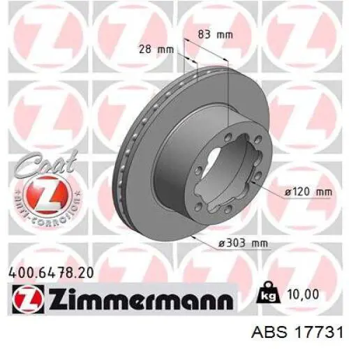 Тормозные диски 17731 ABS