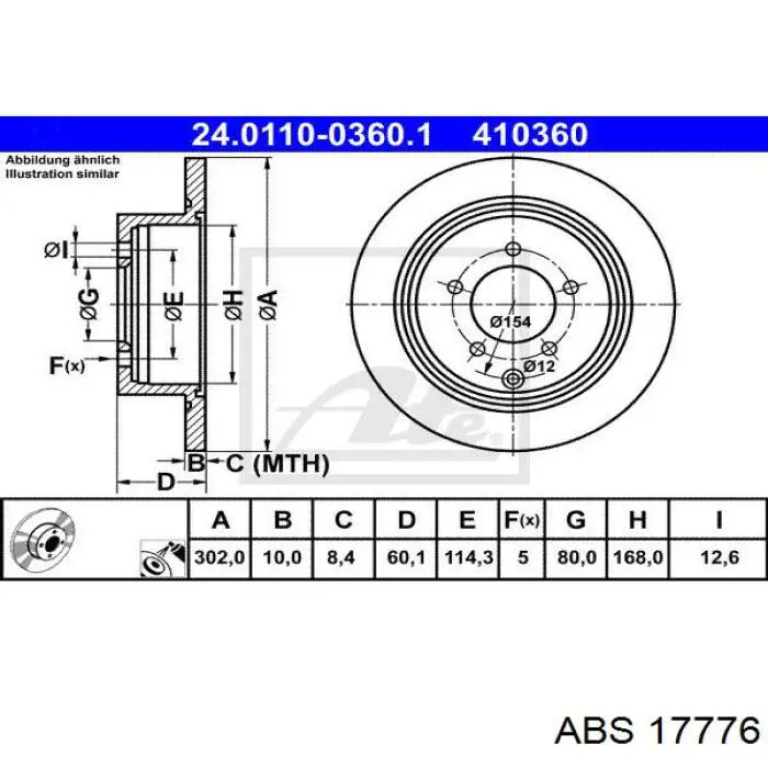 Задний тормозной диск ABS 17776 цена, от 35.85 USD