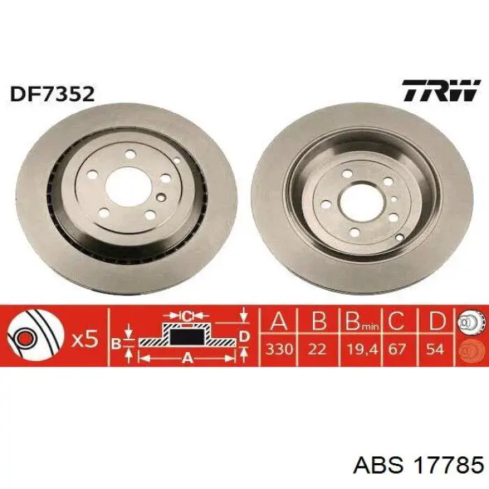 Задний тормозной диск ABS 17785 цена, от 48.03 USD