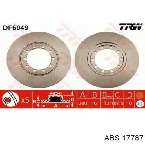Задний дисковый тормоз ABS 17787